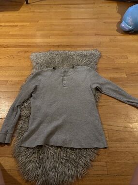 Kids Long-Sleeve Gray Henley Thermal Top